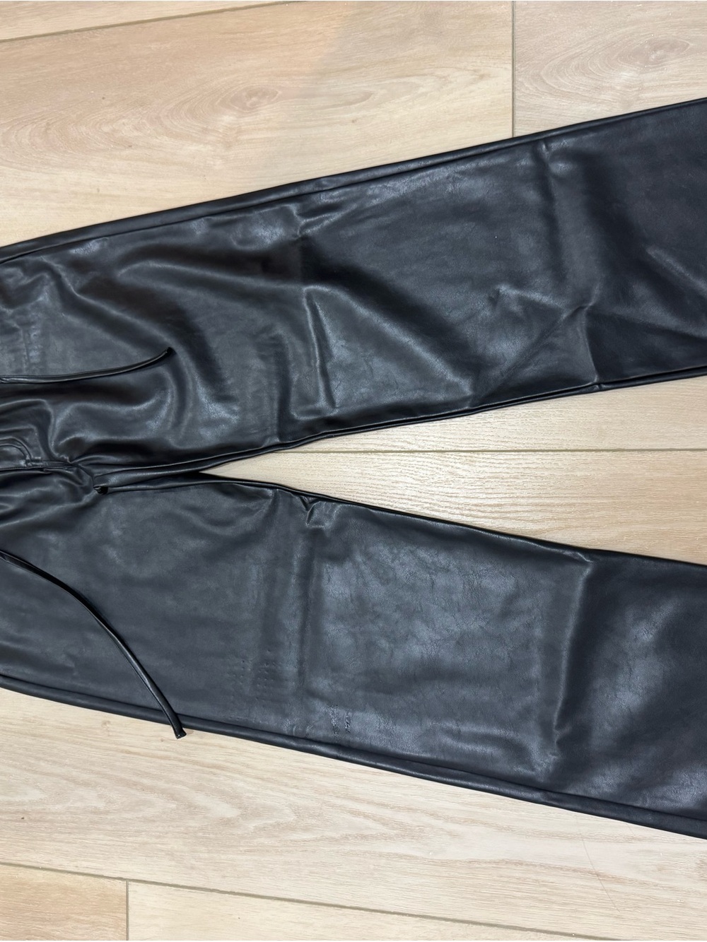 rag & bone Black Faux Leather Straight-Leg Pants